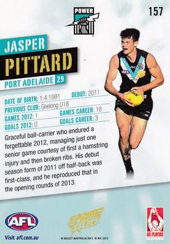 2013 Select Prime AFL #157 Jasper Pittard Back